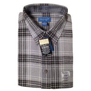 Towncraft Mens Large Long Sleeve Button Down Plaid Flannel Shirt Casual